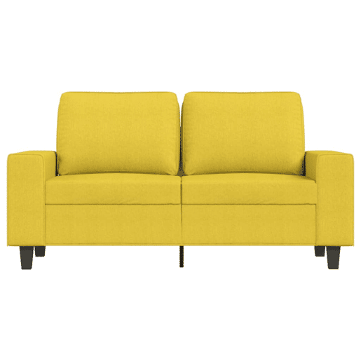 Sofá de 2 lugares - Sofá fixo 120 cm tecido amarelo-claro Sofá de 2 lugares - Sofá fixo 120 cm tecido amarelo-claro