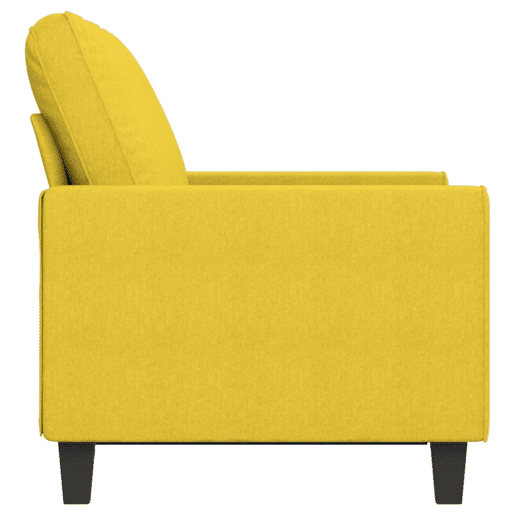 Sofá de 2 lugares - Sofá fixo 120 cm tecido amarelo-claro Sofá de 2 lugares - Sofá fixo 120 cm tecido amarelo-claro