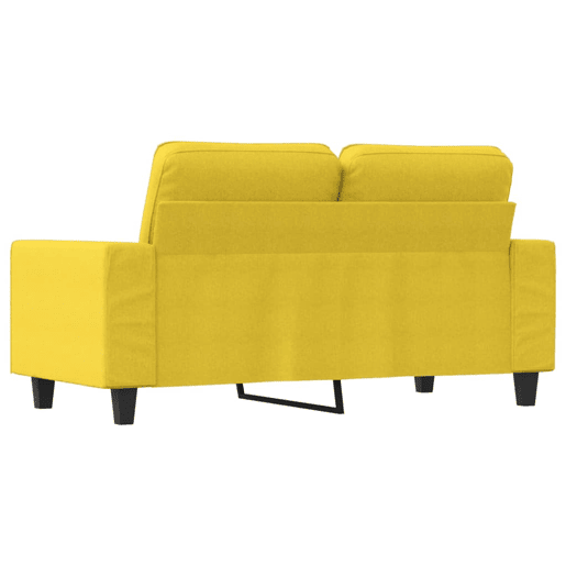 Sofá de 2 lugares - Sofá fixo 120 cm tecido amarelo-claro Sofá de 2 lugares - Sofá fixo 120 cm tecido amarelo-claro