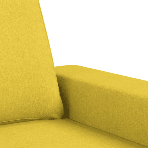 Sofá de 2 lugares - Sofá fixo 120 cm tecido amarelo-claro Sofá de 2 lugares - Sofá fixo 120 cm tecido amarelo-claro