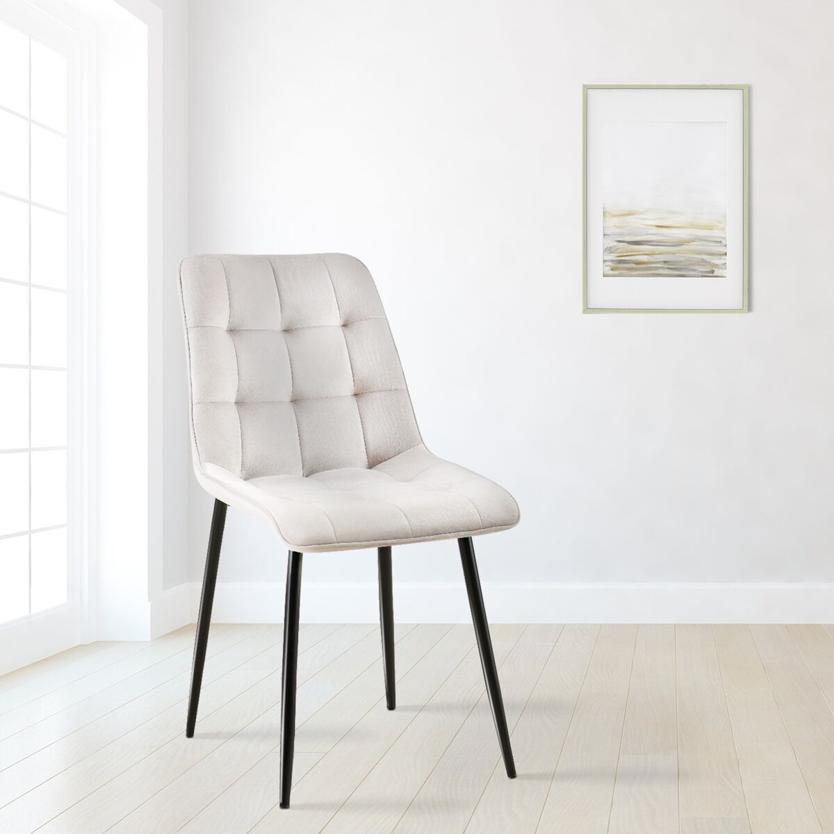 lote de 2 sillas de comedor funda de terciopelo gifford gris 61x47x89 cm