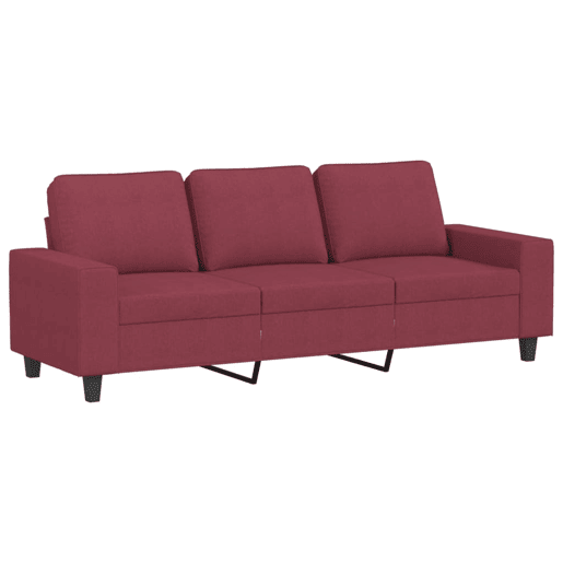 Sofá de 3 lugares - Sofá fixo tecido 180 cm vermelho tinto