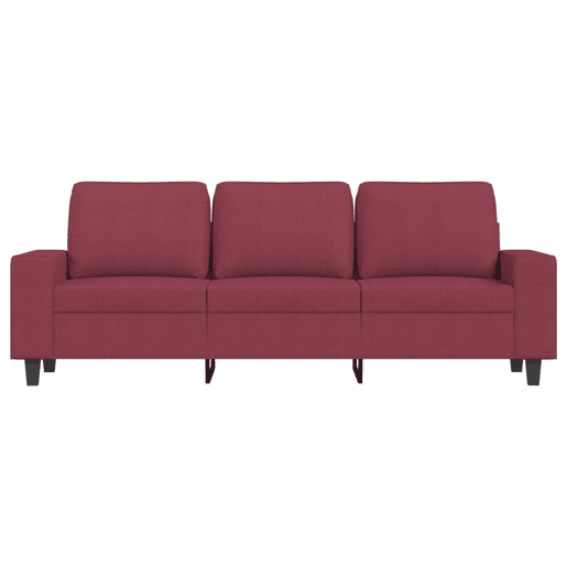 Sofá de 3 lugares - Sofá fixo tecido 180 cm vermelho tinto
