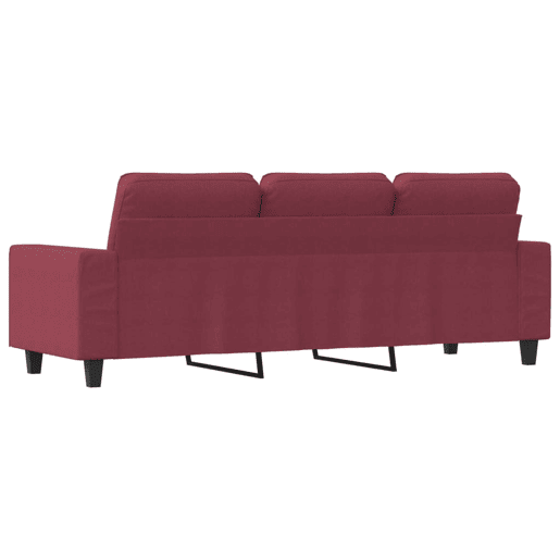 Sofá de 3 lugares - Sofá fixo tecido 180 cm vermelho tinto