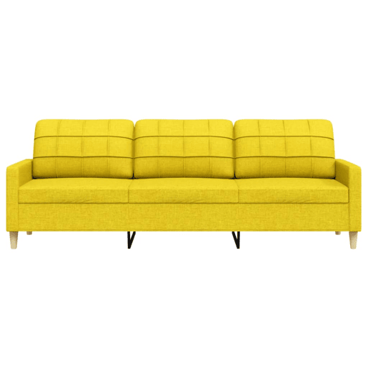 Sofá de 3 lugares - Sofá fixo 210 cm tecido amarelo-claro