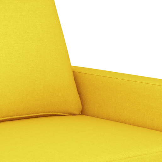 Sofá de 2 lugares - Sofá fixo 140 cm tecido amarelo-claro Sofá de 2 lugares - Sofá fixo 140 cm tecido amarelo-claro