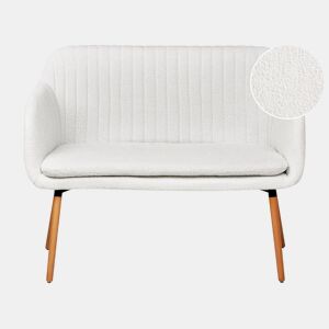 Banco estofado TABY Bouclé Branco creme 2 lugares