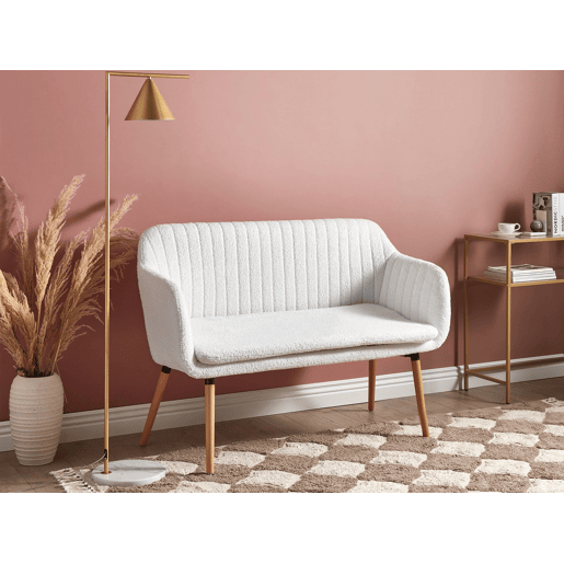 Banco estofado TABY Bouclé Branco creme 2 lugares