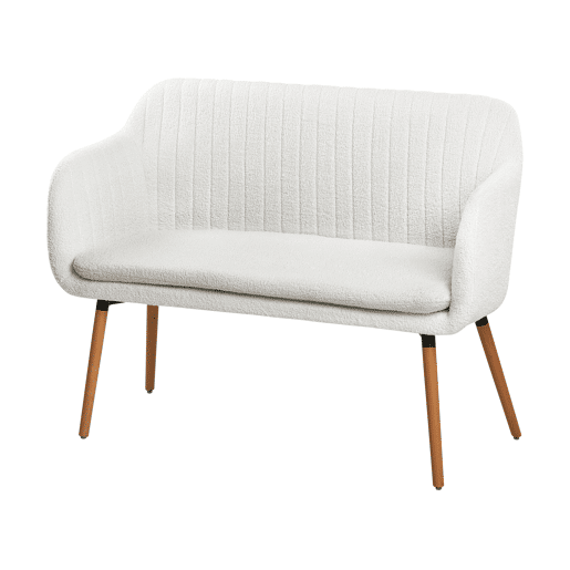 Banco estofado TABY Bouclé Branco creme 2 lugares
