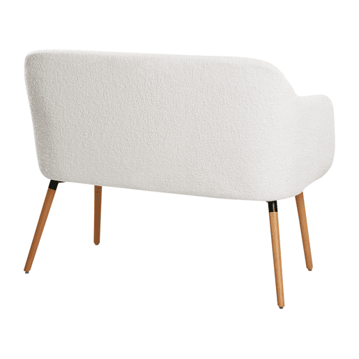 Banco estofado TABY Bouclé Branco creme 2 lugares