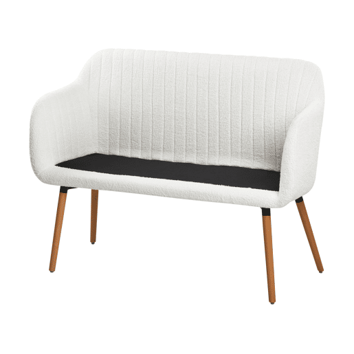 Banco estofado TABY Bouclé Branco creme 2 lugares
