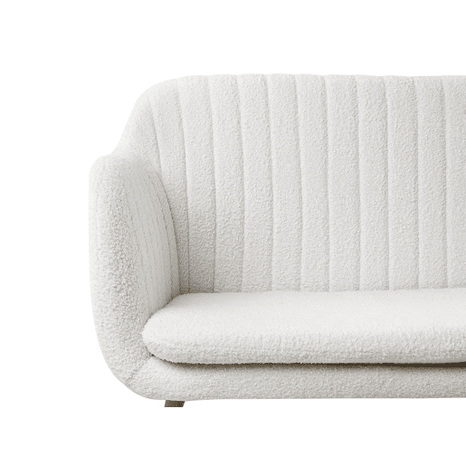 Banco estofado TABY Bouclé Branco creme 2 lugares