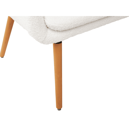 Banco estofado TABY Bouclé Branco creme 2 lugares