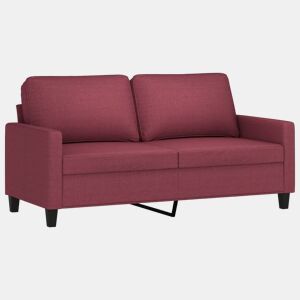 Sofá de 2 lugares - Sofá fixo tecido 140 cm vermelho tinto