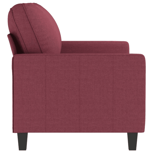 Sofá de 2 lugares - Sofá fixo tecido 140 cm vermelho tinto