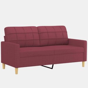 Sofá de 2 lugares - Sofá fixo tecido 140 cm vermelho tinto