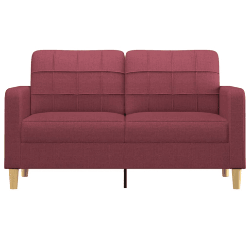 Sofá de 2 lugares - Sofá fixo tecido 140 cm vermelho tinto