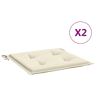 Almofadões p cadeiras de jardim - Almofadas de exterior 2 pcs tecido oxford creme