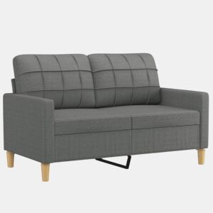 Sofá de 2 lugares - Sofá fixo em tecido 120 cm cinzento-escuro