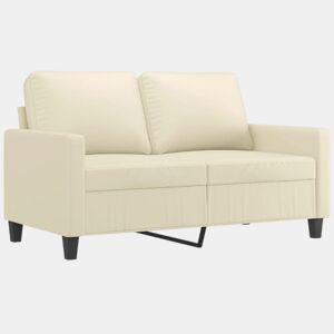 Sofá de 2 lugares - Sofá fixo 120 cm couro artificial cor creme
