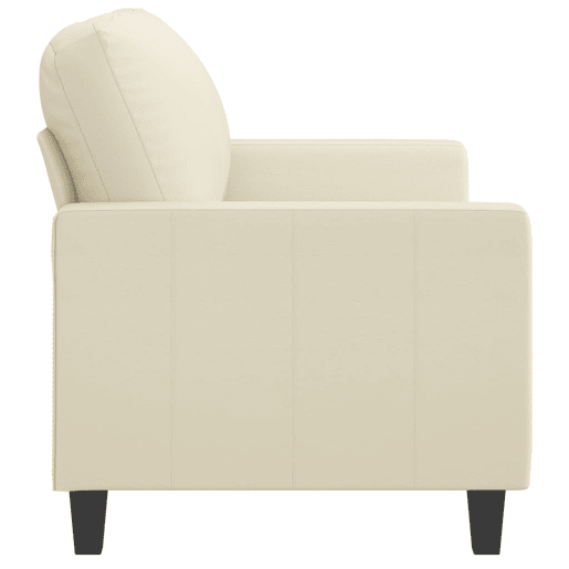 Sofá de 2 lugares - Sofá fixo 120 cm couro artificial cor creme Sofá de 2 lugares - Sofá fixo 120 cm couro artificial cor creme