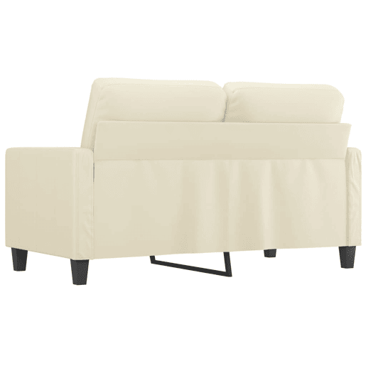Sofá de 2 lugares - Sofá fixo 120 cm couro artificial cor creme Sofá de 2 lugares - Sofá fixo 120 cm couro artificial cor creme