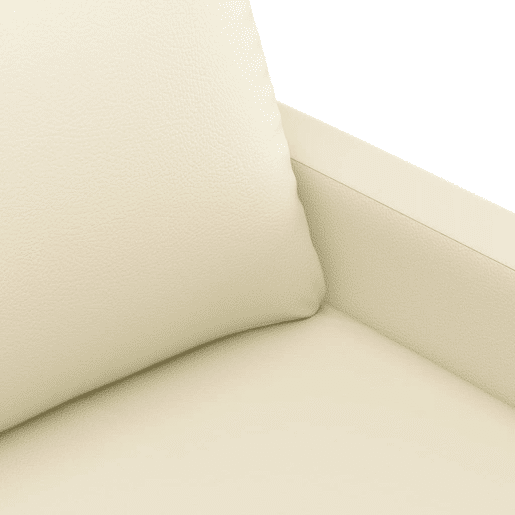 Sofá de 2 lugares - Sofá fixo 120 cm couro artificial cor creme Sofá de 2 lugares - Sofá fixo 120 cm couro artificial cor creme