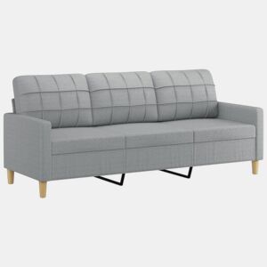 Sofá de 3 lugares - Sofá fixo 180 cm tecido cinza-claro