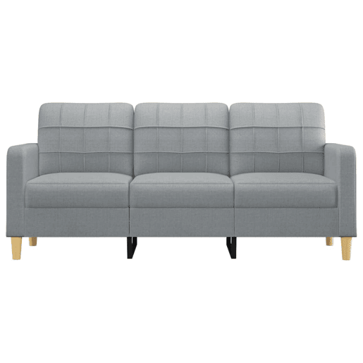 Sofá de 3 lugares - Sofá fixo 180 cm tecido cinza-claro Sofá de 3 lugares - Sofá fixo 180 cm tecido cinza-claro