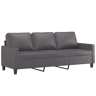 Sofá de 3 lugares - Sofá fixo 180 cm couro artificial cinza