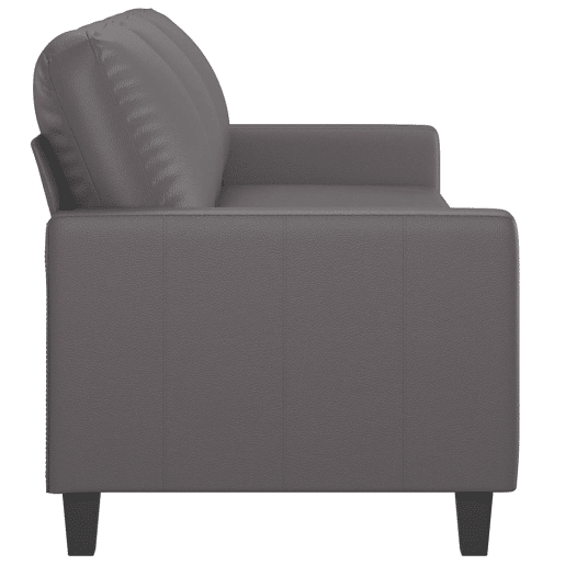 Sofá de 3 lugares - Sofá fixo 180 cm couro artificial cinza Sofá de 3 lugares - Sofá fixo 180 cm couro artificial cinza