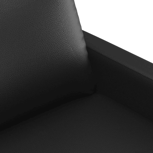 Sofá de 3 lugares - Sofá fixo 180 cm couro artificial preto Sofá de 3 lugares - Sofá fixo 180 cm couro artificial preto