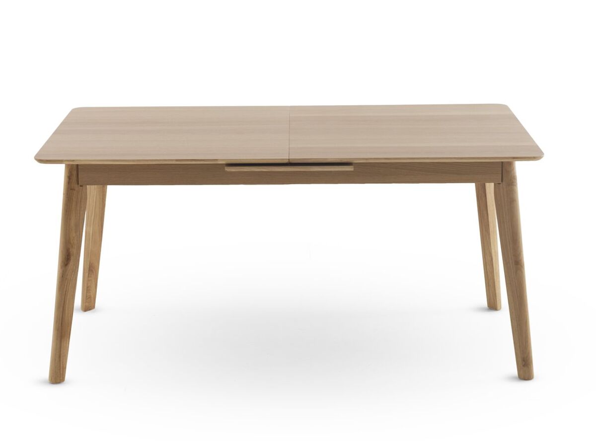 Mesa extensible 160/200x90 patasde hevea con sobre chapado en roble