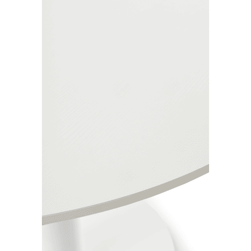 Mesa em melamina branca 100 de diâmetro, pé central metálico branco