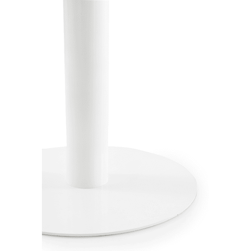 Mesa em melamina branca 100 de diâmetro, pé central metálico branco