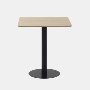 Mesa em melamina freixo 70x70, pé central metálico preto