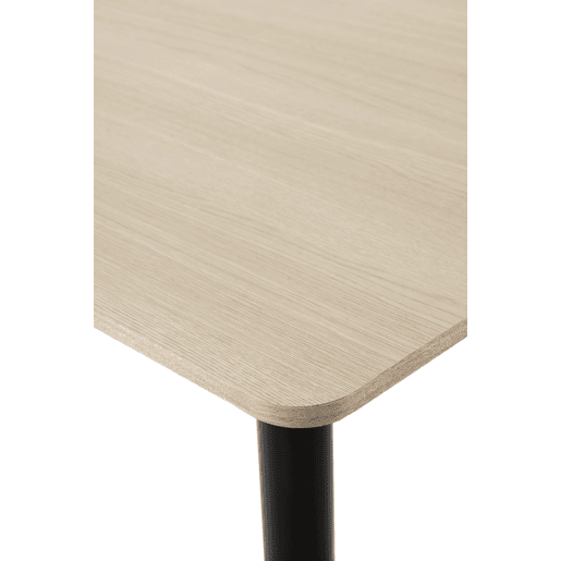 Mesa em melamina freixo 70x70, pé central metálico preto