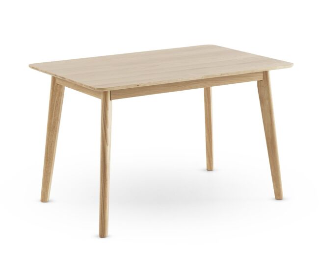 Mesa rectangular 120x80 patas de hevea con sobre chapado en roble