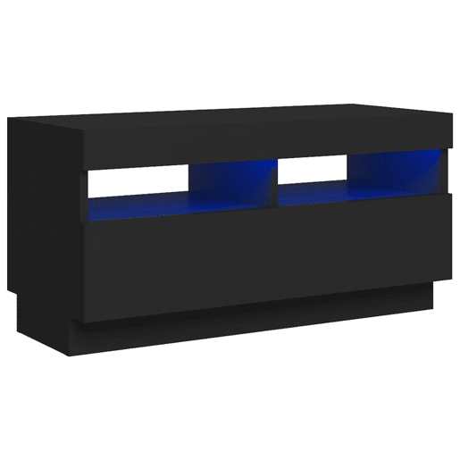 Móvel de TV - Modulo de TV - Armário de TV com luzes LED 80x35x40 cm preto
