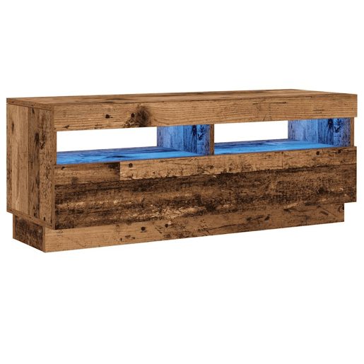 Móvel de TV - Modulo de TV - Armário de TV com luzes LED derivados de madeira madeira velha