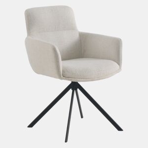 Pacote de 4 cadeirões estofados em tweed branco salpicado