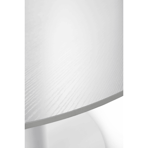Mesa em melamina branca 80 de diâmetro, pé central metálico branco