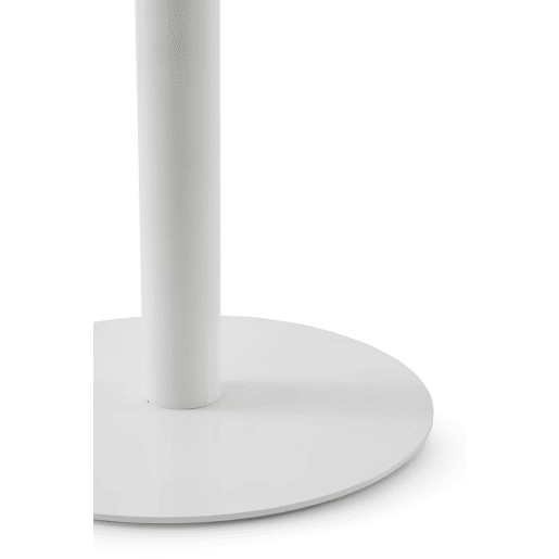 Mesa em melamina branca 80 de diâmetro, pé central metálico branco