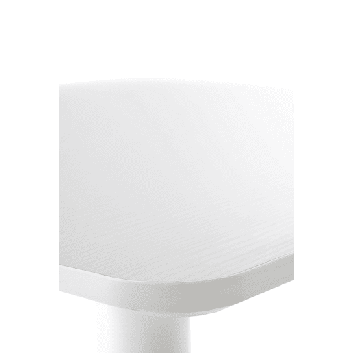 Mesa em melamina branca 70x70, pé central metálico branco