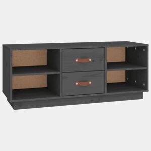 Móvel de TV - Modulo de TV - Armário de TV 100x34x40 cm madeira de pinho maciça cinzento