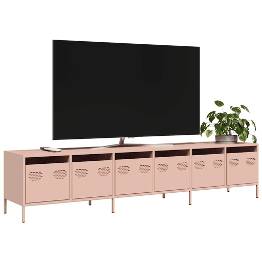 Móvel de TV - Modulo de TV - Armário de TV 202x39x43,5 cm aço laminado a frio rosa