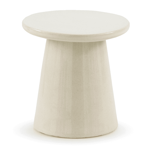 Banqueta  auxiliar em cerâmica cor branca