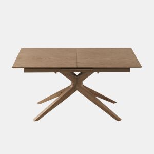 Mesa extensível 160200x90 com pés em carvalho e tampo em freixo