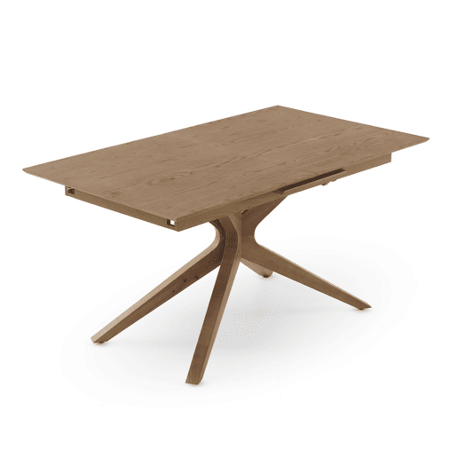 Mesa extensível 160200x90 com pés em carvalho e tampo em freixo