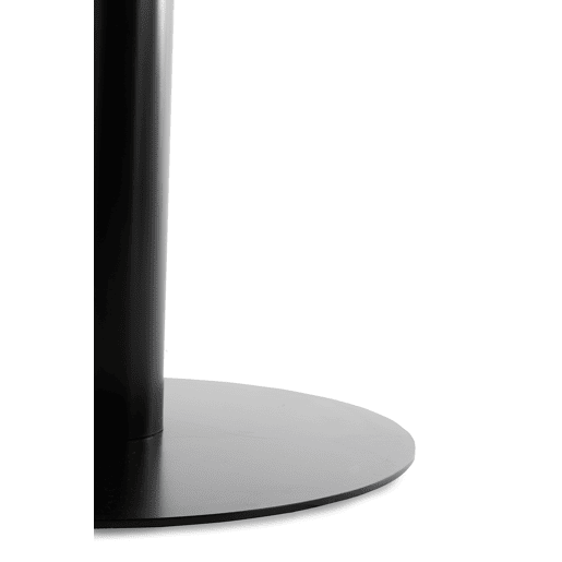 Mesa em melamina nogal 100 de diâmetro, pé central metálico preto